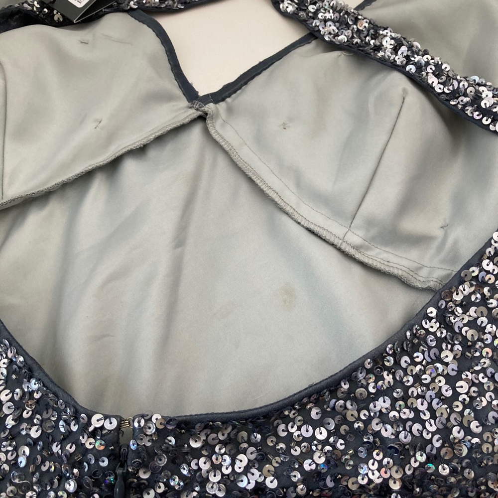 Adrianna Papell Sequined V-Neck Party Dress - Picture 13 of 14